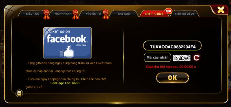 Cách Nạp Tiền Xocdia88 - Bí Kíp Nạp Siêu Tốc, An Toàn Và Nhận Ưu Đãi 5 Nhận quà với gift code Xocdia88